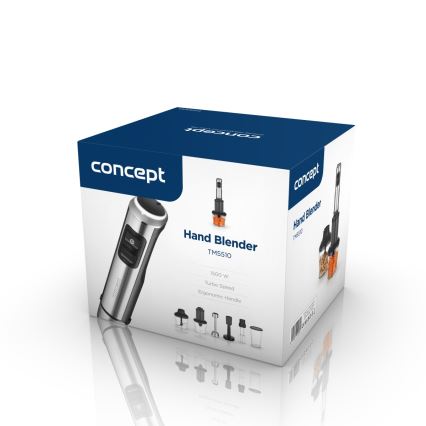 Concept TM5510 - Stavblender med tilbehør 1500W/230V sort/rustfri