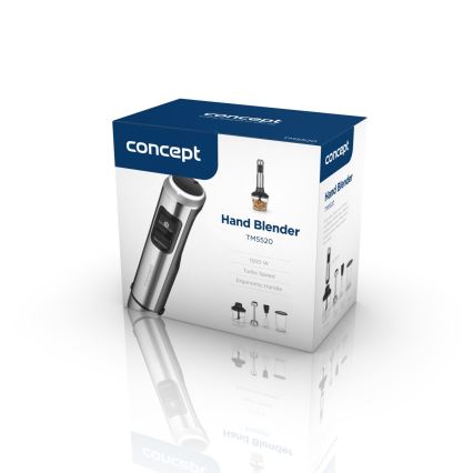 Concept TM5520 - Stavblender med tilbehør 1500W/230V sort/rustfri