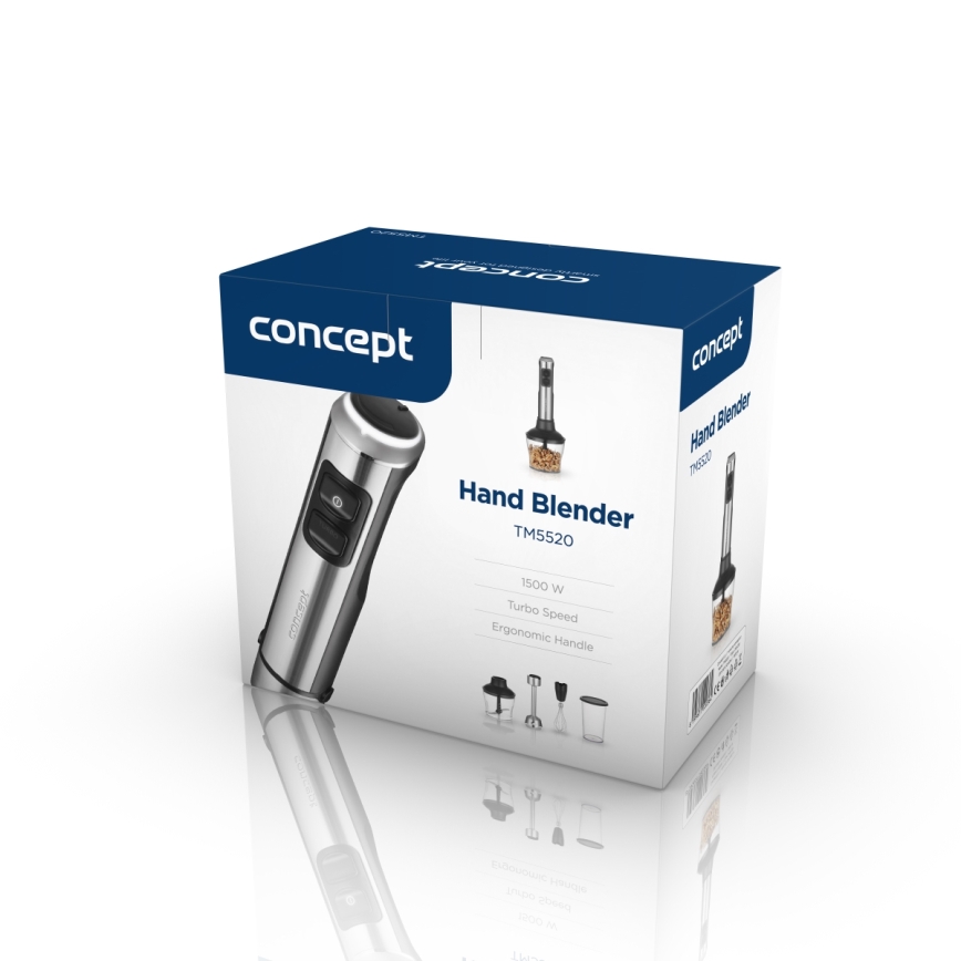 Concept TM5520 - Stavblender med tilbehør 1500W/230V sort/rustfri