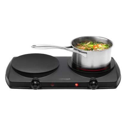 Concept VE3060 - Dobbelt kogeplade 2500W/230V sort