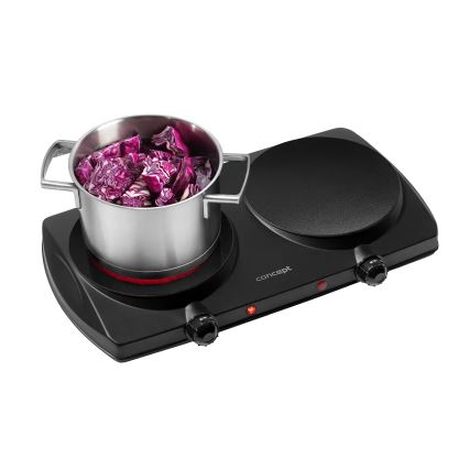 Concept VE3060 - Dobbelt kogeplade 2500W/230V sort