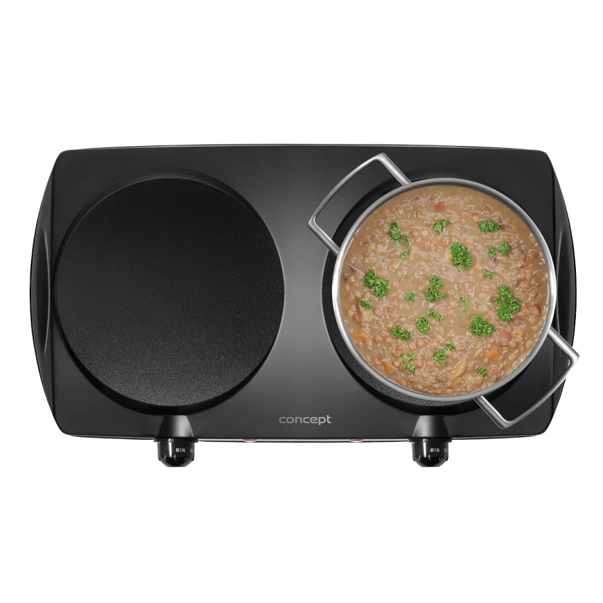 Concept VE3060 - Dobbelt kogeplade 2500W/230V sort