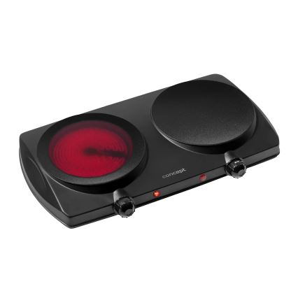 Concept VE3060 - Dobbelt kogeplade 2500W/230V sort