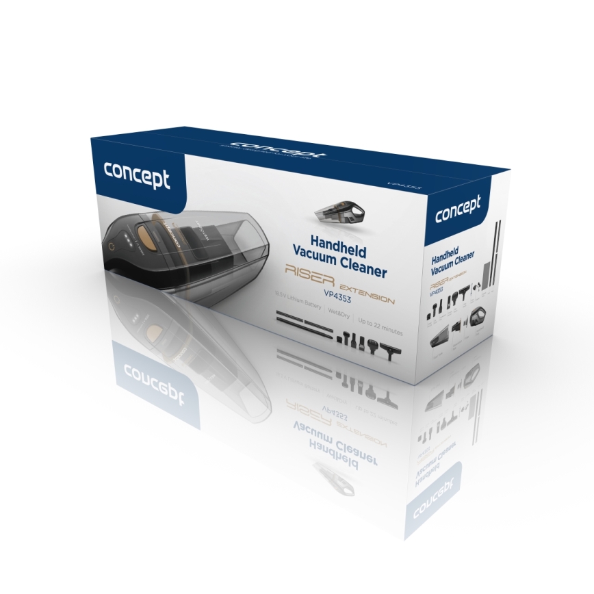 Concept VP4353-Håndholdt støvsuger WET & DRY RISER EXTENSION 110W/18,5V 2200 mAh sort