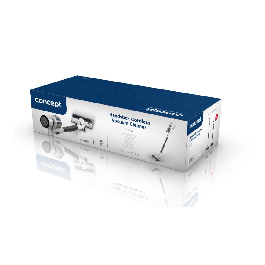 Concept VP6125 - 2-i-1 stav- og håndstøvsuger ICONIC Comfort Telescope 400W/29,6V 2000 mAh hvid