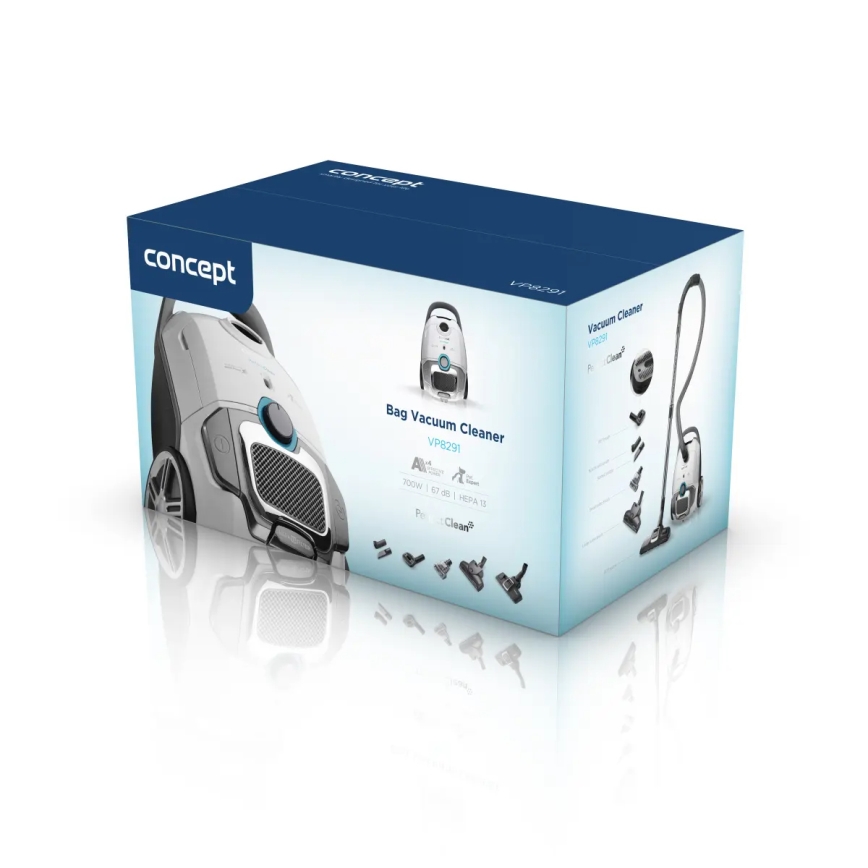 Concept VP8291 - Støvsuger med pose PERFECT CLEAN PET EXPERT 700W/230V hvid