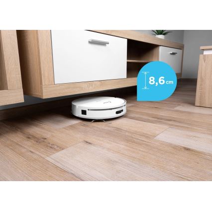 Concept VR4050 - Smart 2-i-1 robotstøvsuger med moppe OPTIMUS AQUA PRO LASER 3D, 600 W/230 V, 5200 mAh, Wi-Fi, hvid