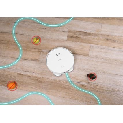 Concept VR4050 - Smart 2-i-1 robotstøvsuger med moppe OPTIMUS AQUA PRO LASER 3D, 600 W/230 V, 5200 mAh, Wi-Fi, hvid