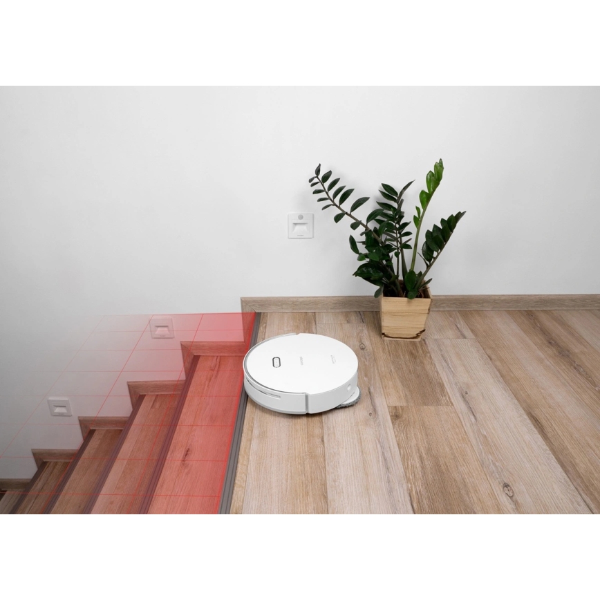 Concept VR4050 - Smart 2-i-1 robotstøvsuger med moppe OPTIMUS AQUA PRO LASER 3D, 600 W/230 V, 5200 mAh, Wi-Fi, hvid