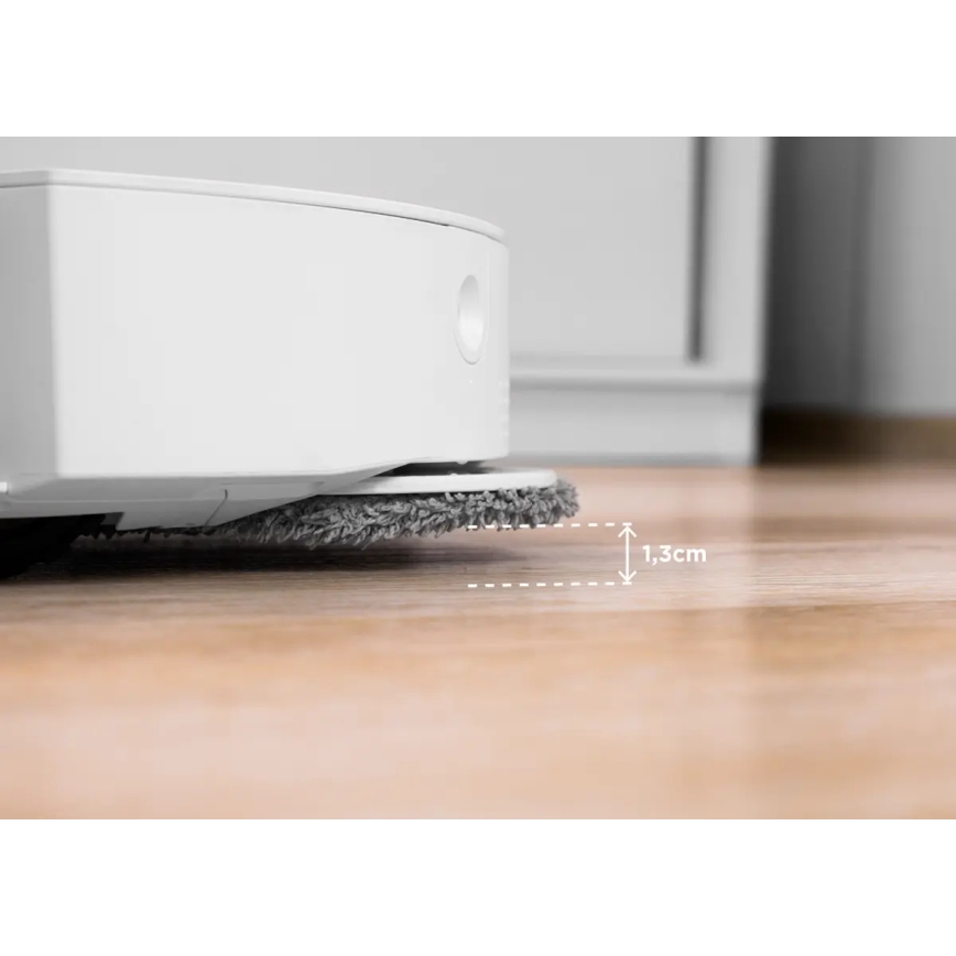 Concept VR4050 - Smart 2-i-1 robotstøvsuger med moppe OPTIMUS AQUA PRO LASER 3D, 600 W/230 V, 5200 mAh, Wi-Fi, hvid