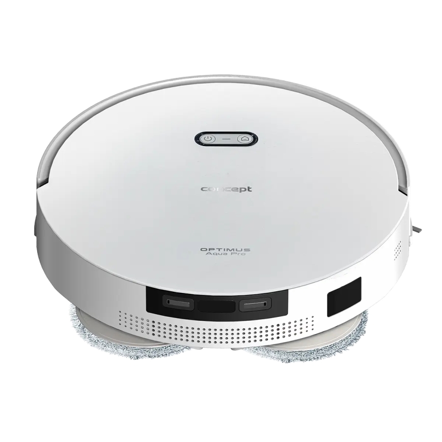 Concept VR4050 - Smart 2-i-1 robotstøvsuger med moppe OPTIMUS AQUA PRO LASER 3D, 600 W/230 V, 5200 mAh, Wi-Fi, hvid