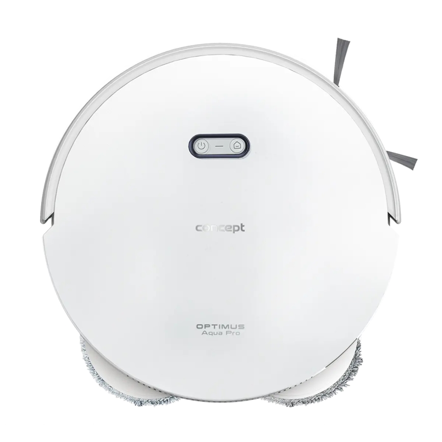 Concept VR4050 - Smart 2-i-1 robotstøvsuger med moppe OPTIMUS AQUA PRO LASER 3D, 600 W/230 V, 5200 mAh, Wi-Fi, hvid