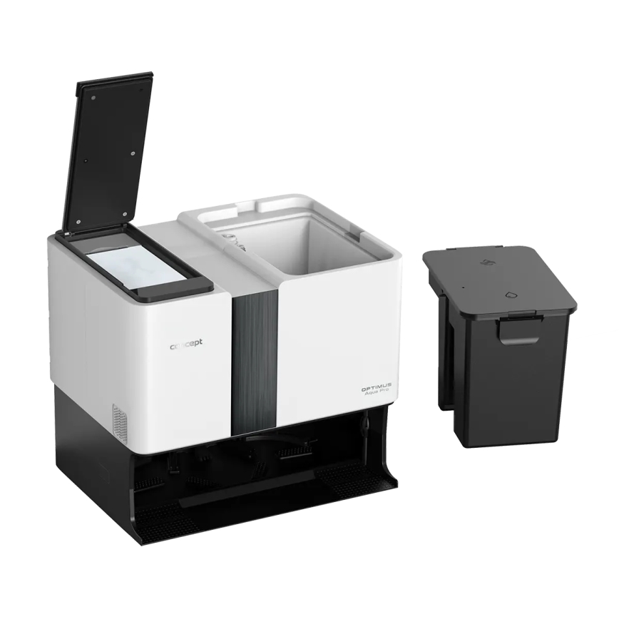 Concept VR4050 - Smart 2-i-1 robotstøvsuger med moppe OPTIMUS AQUA PRO LASER 3D, 600 W/230 V, 5200 mAh, Wi-Fi, hvid