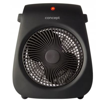 Concept vt7041 - Ventilator med varmelegeme 1000/2000 W/230 V, sort