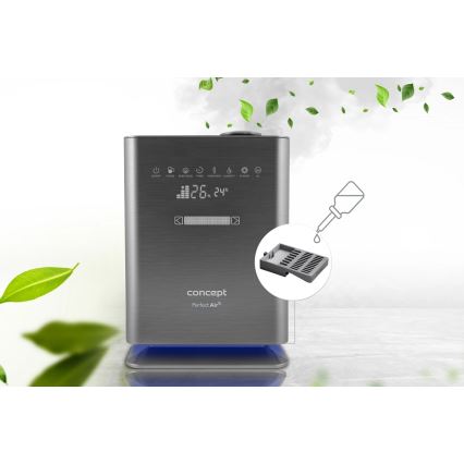Concept ZV2021- Luftfugter med aromadiffuser PERFECT AIR SMART 4,6 l 110W/230V Wi‑Fi antracit + fjernbetjening
