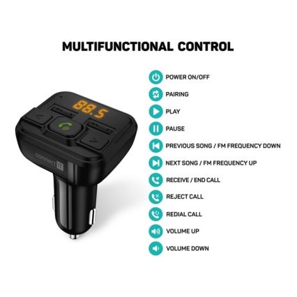 CONNECT IT CCC-8600-BK - FM-sender til bil m. håndfri funktion sort
