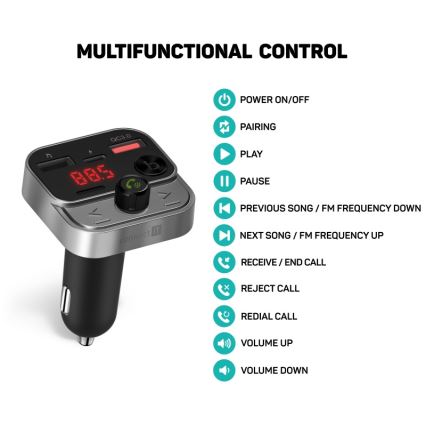 CONNECT IT CCC-8900-AN - FM-sender til bil m. håndfri funktion sort/sølvfarvet