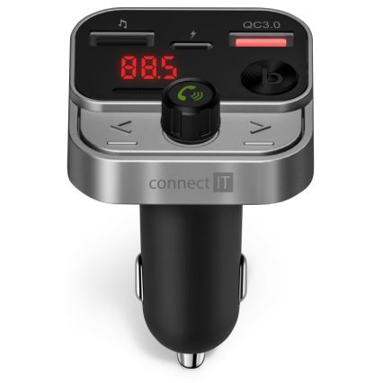 CONNECT IT CCC-8900-AN - FM-sender til bil m. håndfri funktion sort/sølvfarvet