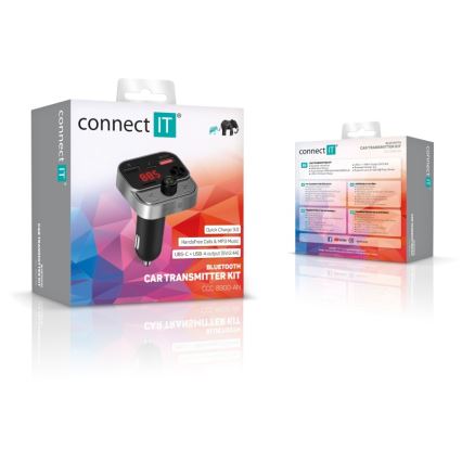 CONNECT IT CCC-8900-AN - FM-sender til bil m. håndfri funktion sort/sølvfarvet