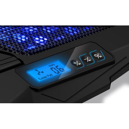 CONNECT IT CCP-2200-BK - Kølemåtte til laptop 4x ventilator 2xUSB sort//blå