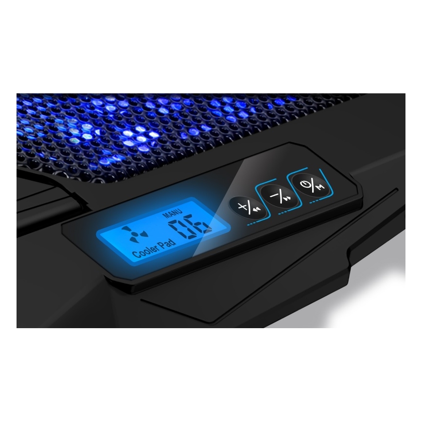 CONNECT IT CCP-2200-BK - Kølemåtte til laptop 4x ventilator 2xUSB sort//blå