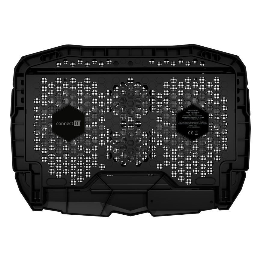 CONNECT IT CCP-2200-BK - Kølemåtte til laptop 4x ventilator 2xUSB sort//blå