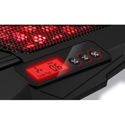 CONNECT IT CCP-2200-RD - Kølemåtte til laptop 4x ventilator 2xUSB sort/rød