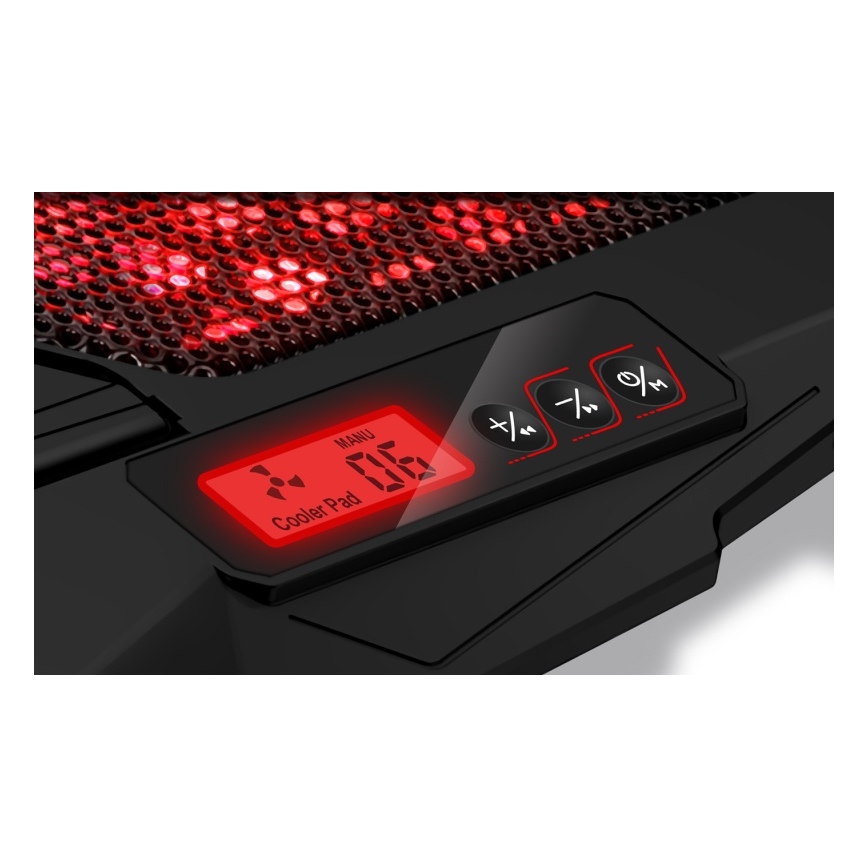 CONNECT IT CCP-2200-RD - Kølemåtte til laptop 4x ventilator 2xUSB sort/rød
