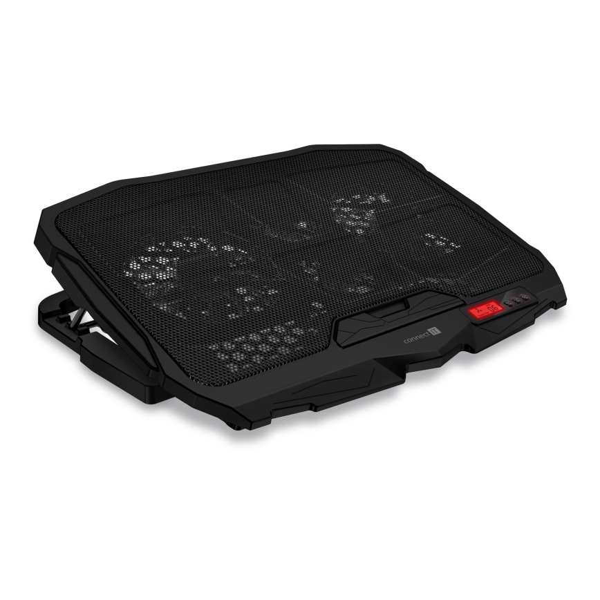 CONNECT IT CCP-2200-RD - Kølemåtte til laptop 4x ventilator 2xUSB sort/rød
