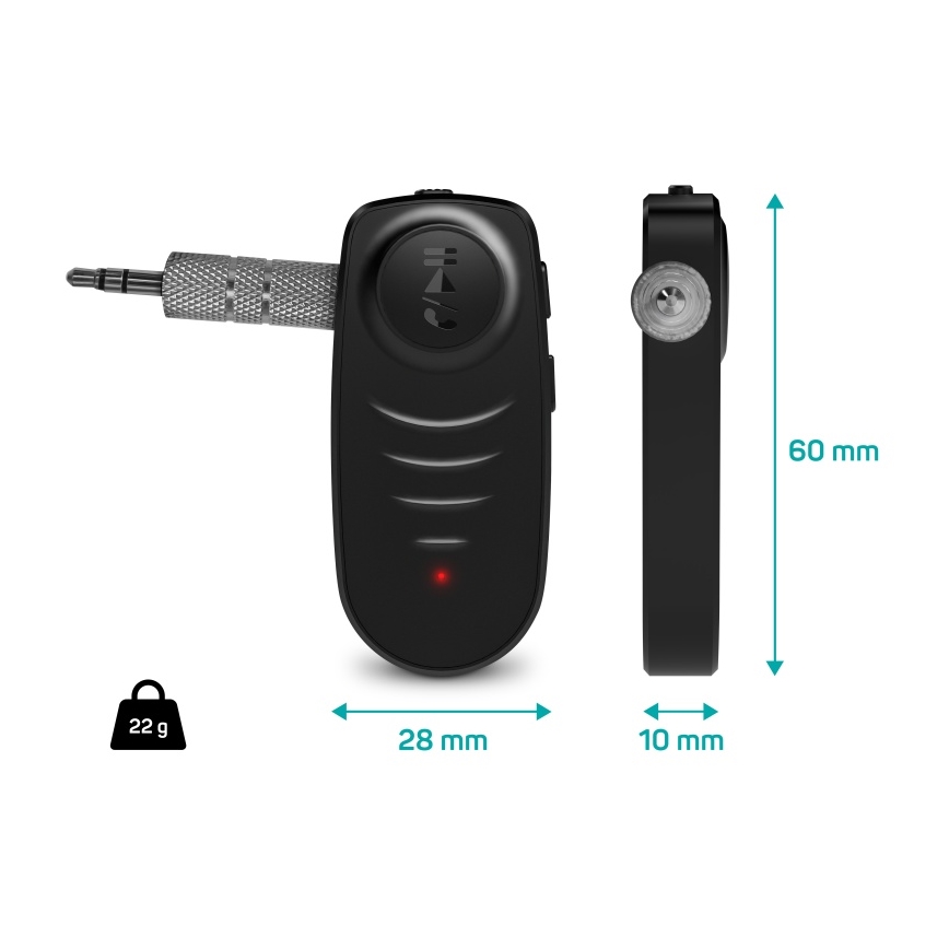CONNECT IT CFF-4050-BK - Bluetooth audiomodtager AUX 110 mAh