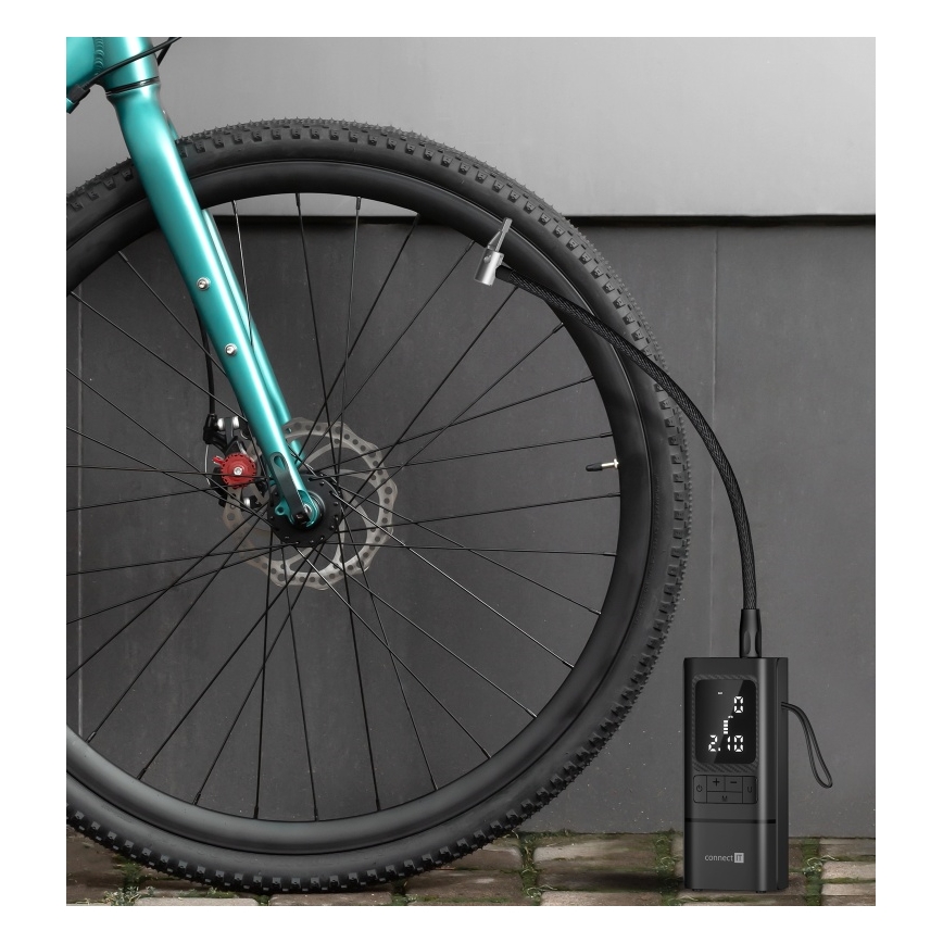 CONNECT IT CFF-4500-BK - Digital lommekompressor AirFlow 80W/6000 mAh sort