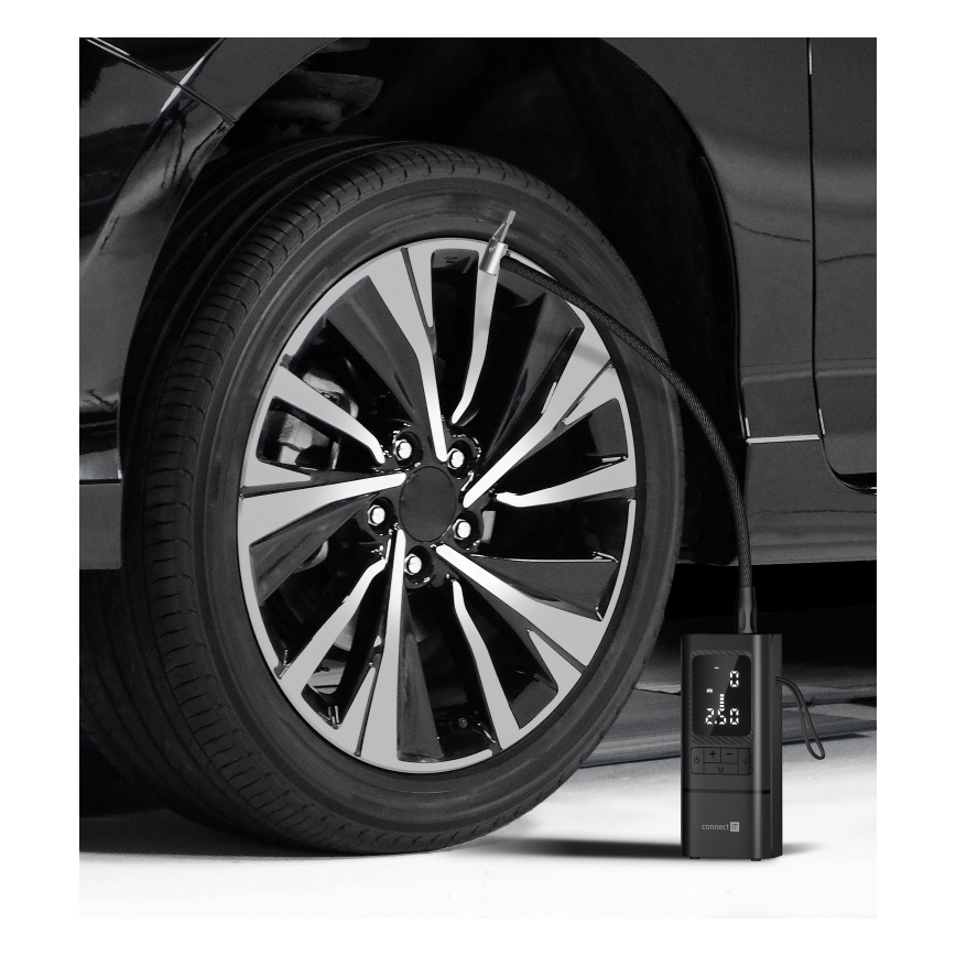 CONNECT IT CFF-4500-BK - Digital lommekompressor AirFlow 80W/6000 mAh sort