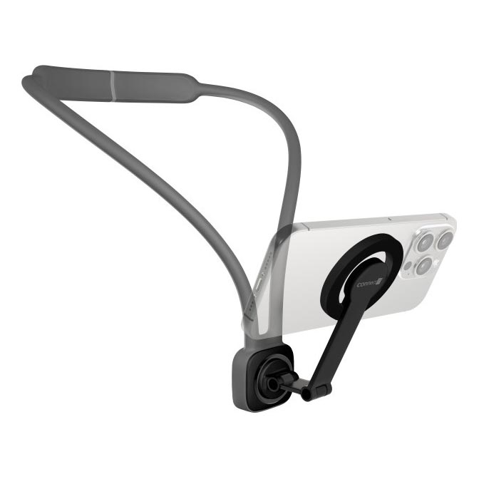 CONNECT IT CFF-6020-GY - Fleksibel magnetisk MagSafe-telefonholder til halsen