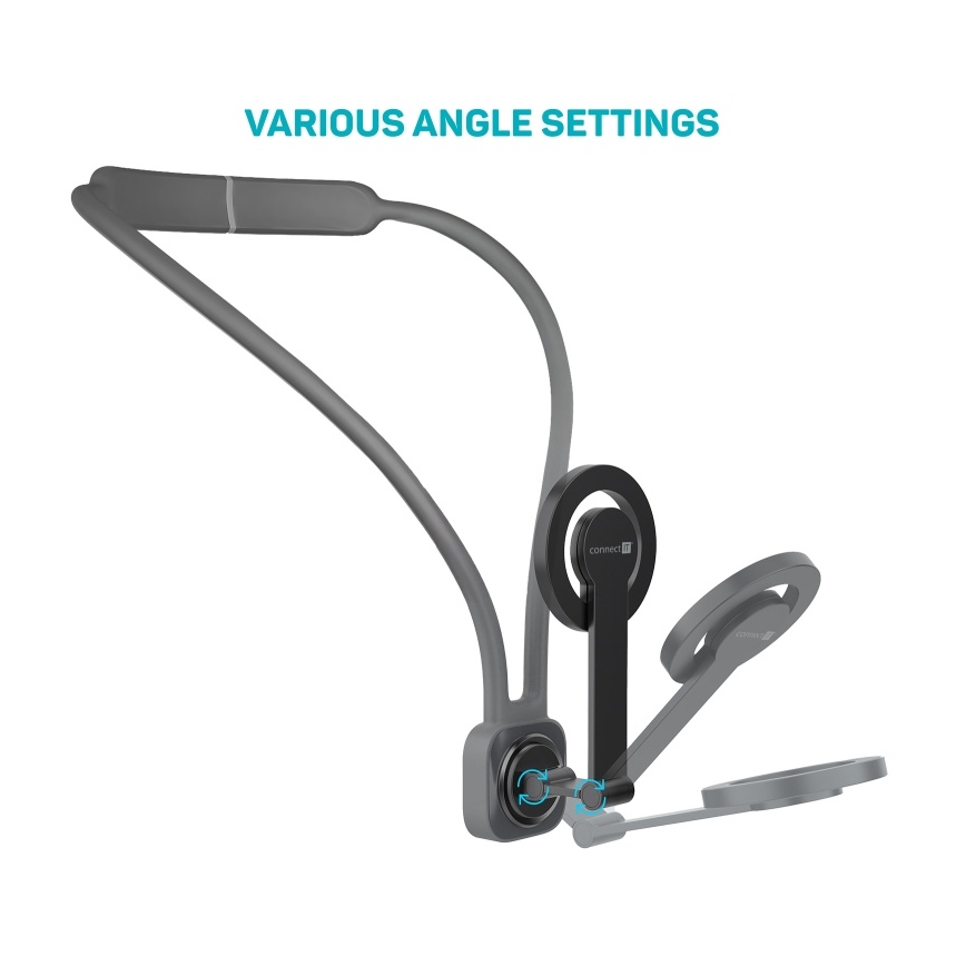 CONNECT IT CFF-6020-GY - Fleksibel magnetisk MagSafe-telefonholder til halsen