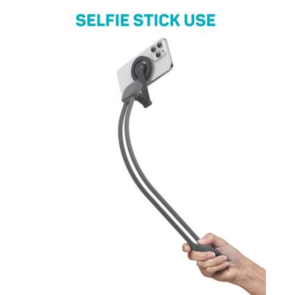 CONNECT IT CFF-6020-GY - Fleksibel magnetisk MagSafe-telefonholder til halsen