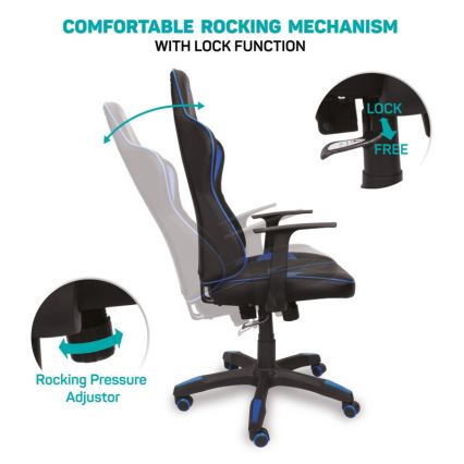 CONNECT IT CGC-0700-BL - Gaming-stol LeMans Pro sort/blå