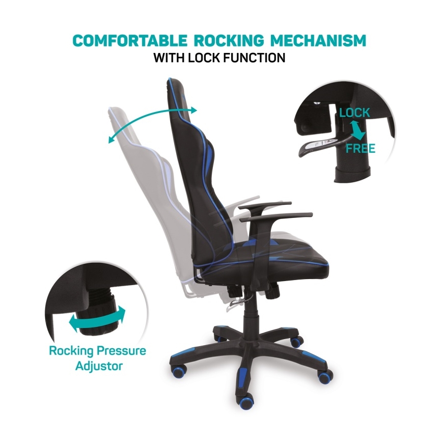 CONNECT IT CGC-0700-BL - Gaming-stol LeMans Pro sort/blå