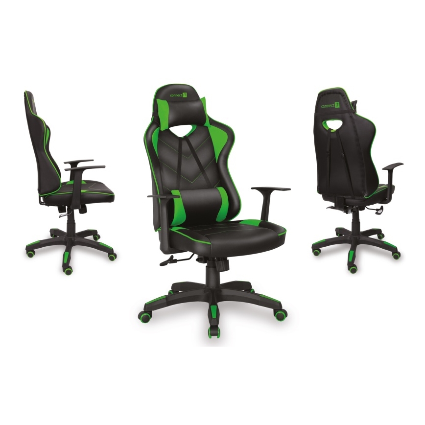CONNECT IT CGC-0700-GR - Gaming-stol LeMans Pro sort/grøn