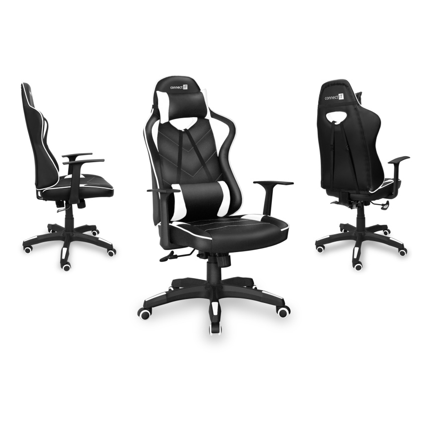 CONNECT IT CGC-0700-WH - Gaming-stol LeMans Pro sort/hvid