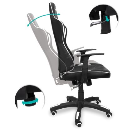 CONNECT IT CGC-0700-WH - Gamingstol LeMans Pro sort/hvid