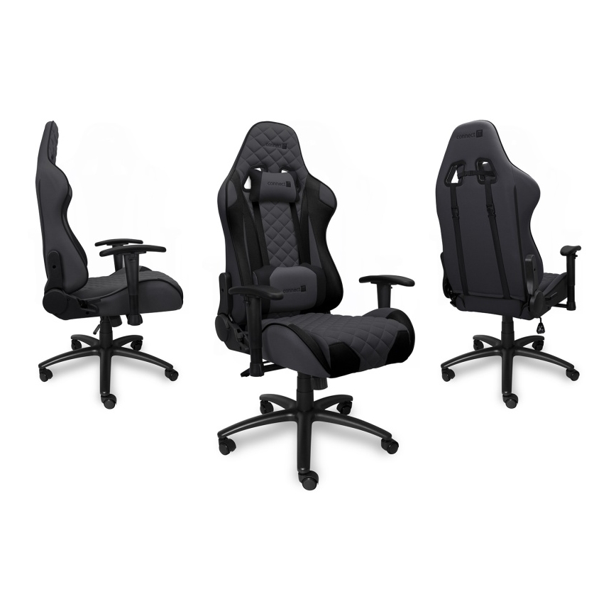 CONNECT IT CGC-1200-GY - Gaming-stol Monaco Pro grå/sort