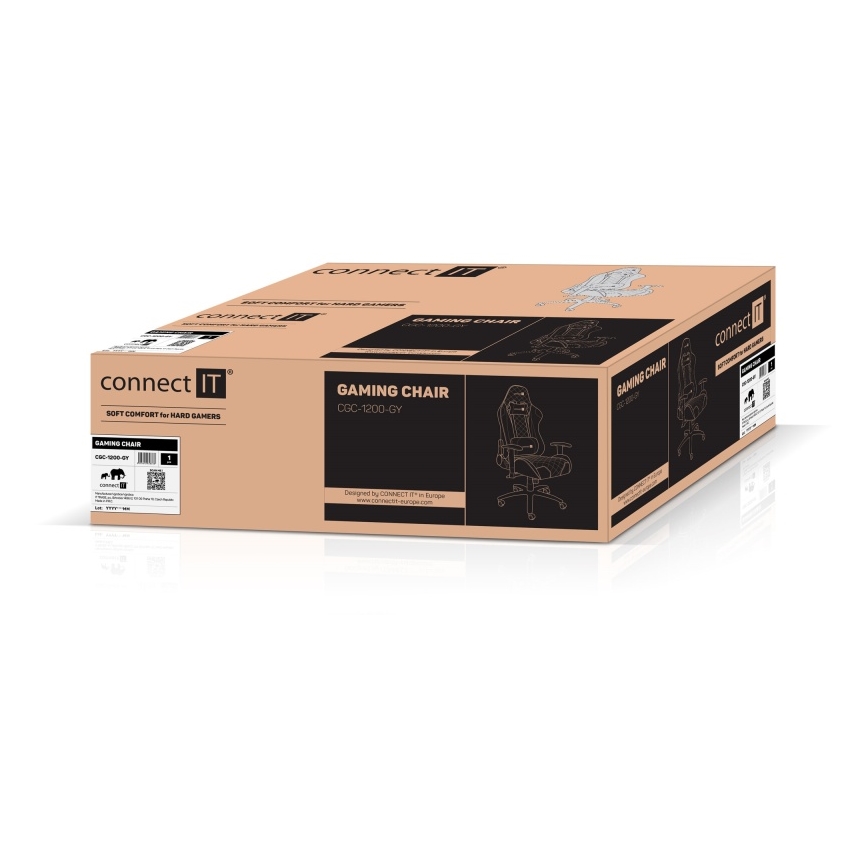 CONNECT IT CGC-1200-GY - Gaming-stol Monaco Pro grå/sort