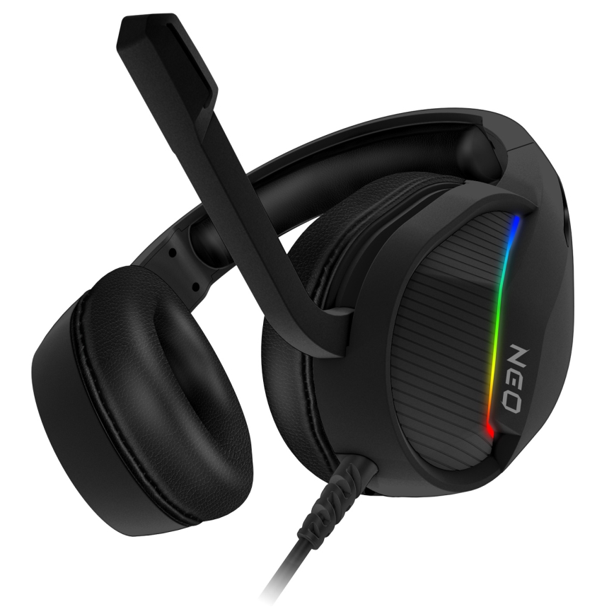 CONNECT IT CHP-3595-BK - LED gaming-høretelefoner m. kabel + mikrofon og RGB-farver sort