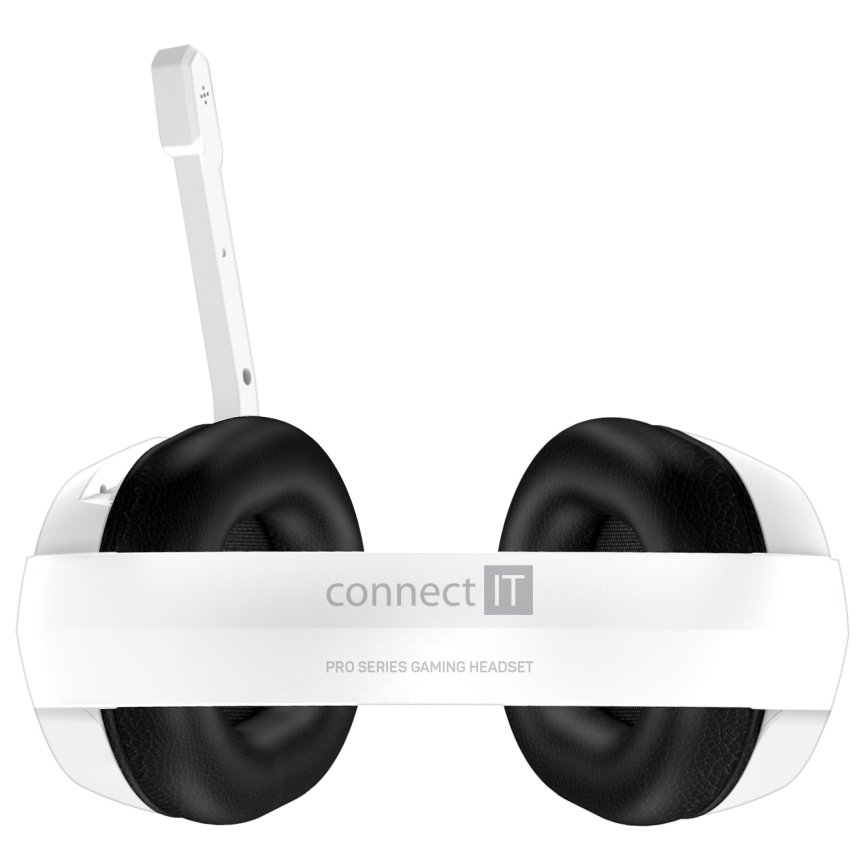 CONNECT IT CHP-3595-WH - LED RGB Gaming-høretelefoner m. kabel med mikrofon hvid/sort
