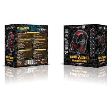 CONNECT IT CHP-5500-RD - LED Gaming-høretelefoner m. kabel med mikrofon sort/rød
