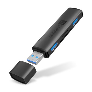 CONNECT IT CHU-4060-AN - USB-A hub m. hukommelseskortlæser 4-i-1