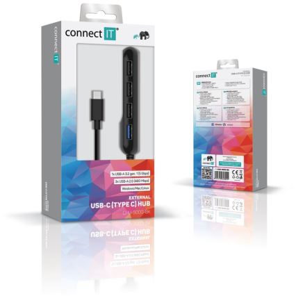 CONNECT IT CHU-5000-BK - USB-C hub 4-i-1