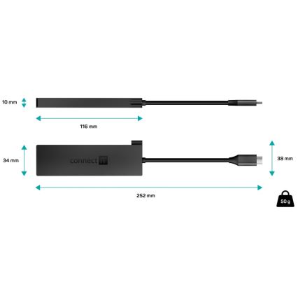CONNECT IT CHU-8010-AN - USB-C hub 5-i-1