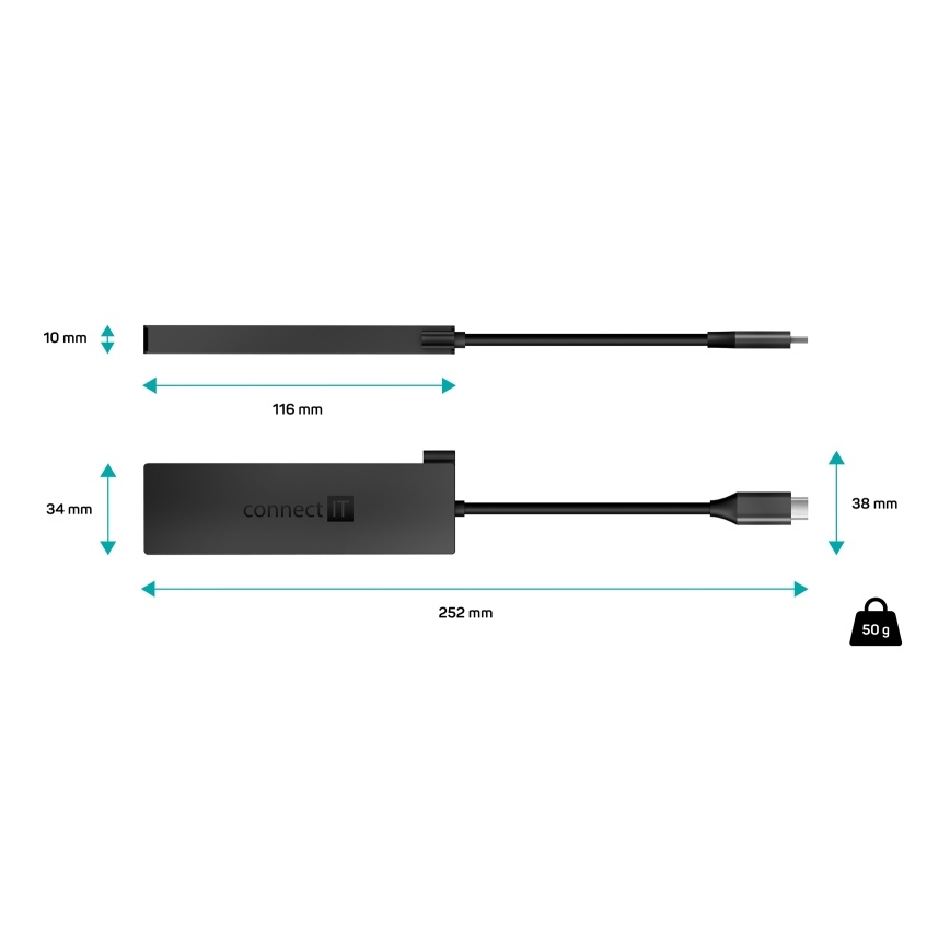 CONNECT IT CHU-8010-AN - USB-C hub 5-i-1