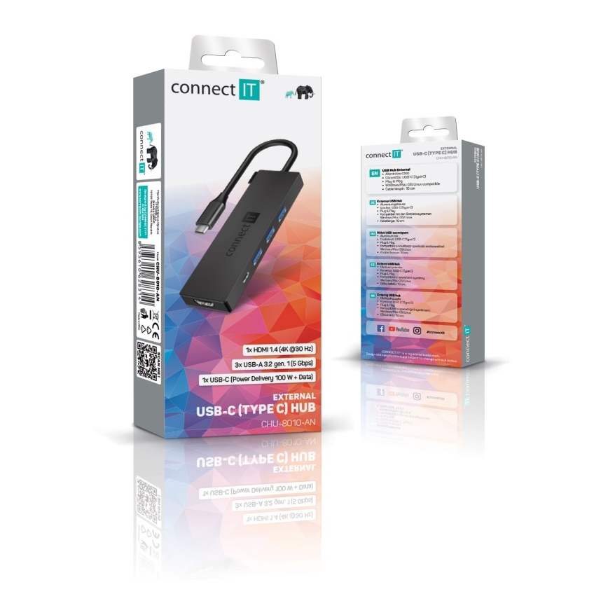 CONNECT IT CHU-8010-AN - USB-C hub 5-i-1
